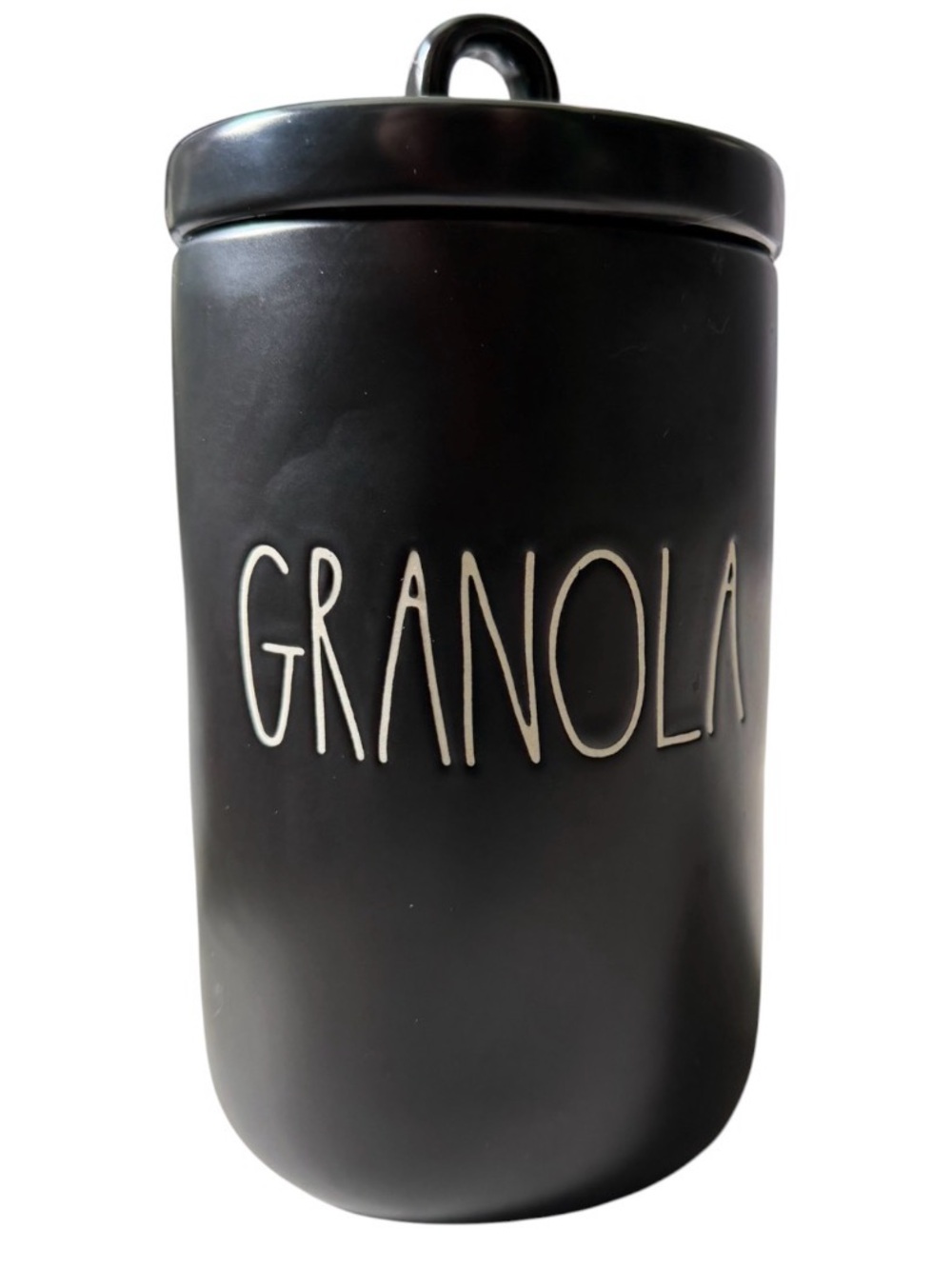 Rae Dunn GRANOLA Ceramic Canister - Black by Magenta Kitchen Decor Farmhouse